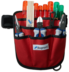 Set Bugnard - Trousse d'outils en toile - rouge