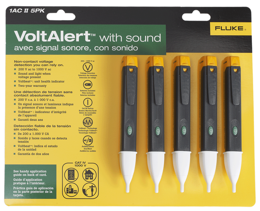 Fluke - 1AC-II-5PK - Testeur de tension VoltAlert - pack - n°1 - 1AC-II-5PK - EAN 0095969290906 - Bugnard.ch