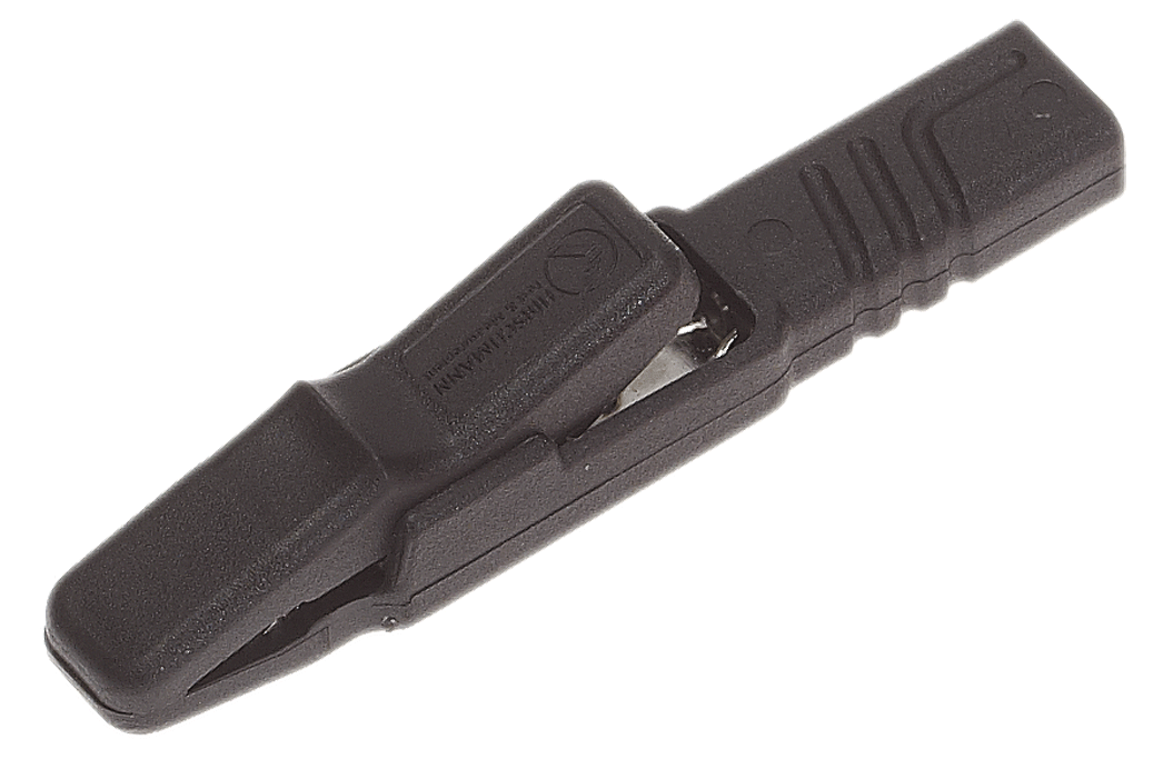 Hirschmann - AK 2 S - Pince crocodile, noir, isolée, longueur 80mm - n°1 - AK 2 S - Bugnard.ch