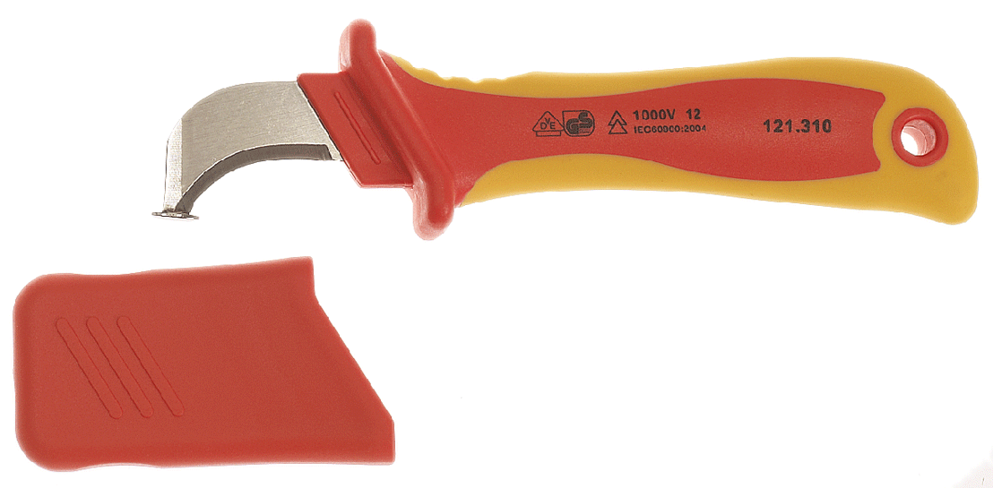Alyco - Ouvre-câble avec capuchon - lame avec guide - isolé 1000 V - n°1 - EAN 8421504080954 - Bugnard.ch
