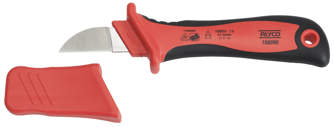 Alyco - Couteau à câble - isolé 1000 V - lame droite - n°1 - Bugnard.ch
