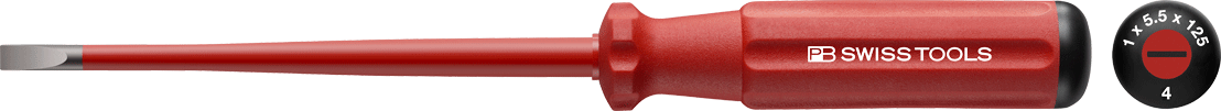 PB Swiss Tools - PB 5100 SL - Tournevis Slim - à fente - isolé 1000 V - n°2 - PB 5100 SL - Bugnard.ch