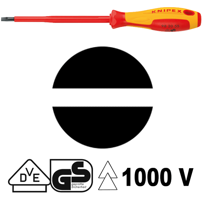 Knipex - 98 20 - Tournevis - À fente - isolé 1000 V - n°1 - 98 20 - Bugnard.ch