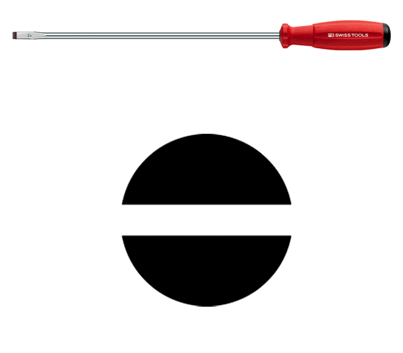 PB Swiss Tools - PB 8140 - Tournevis pour vis à fente - tige longue - SwissGrip - n°1 - PB 8140 - Bugnard.ch