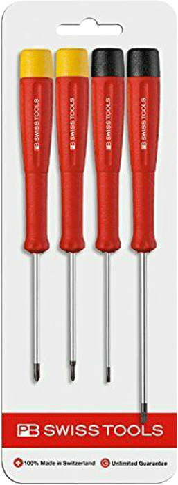 PB Swiss Tools - PB 8620 - Jeu de tournevis pour l'électronique - vis à fente et Phillips - n°1 - PB 8620 - EAN 7610733280162 - Bugnard.ch