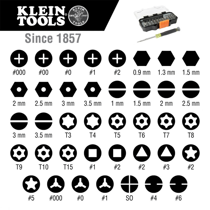 Klein Tools - Jeu de tournevis de précision - n°3 - 32717 - EAN 092644327179 - Bugnard.ch