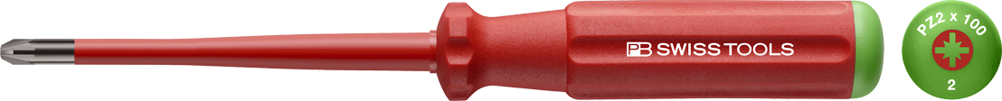 PB Swiss Tools - PB 5192 SL - Tournevis Slim - Pozidriv - isolé 1000 V - n°2 - PB 5192 SL - Bugnard.ch