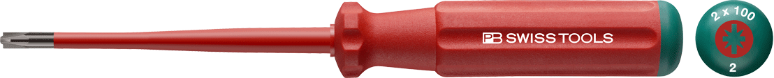 PB Swiss Tools - PB 5180 SL - Tournevis Slim - Pozidriv/À fente - isolé 1000 V - n°2 - PB 5180 SL - Bugnard.ch