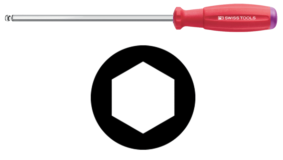 PB Swiss Tools - PB 8206S - Clé mâle - six pans - tête sphérique - SwissGrip - n°1 - PB 8206S - Bugnard.ch