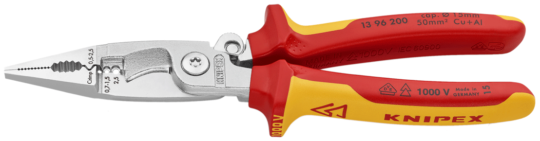 Knipex - 13 96 - Pince universelle d'électricien - 6 fonctions - 1000 V - n°1 - 13 96 - EAN 4003773075110 - Bugnard.ch