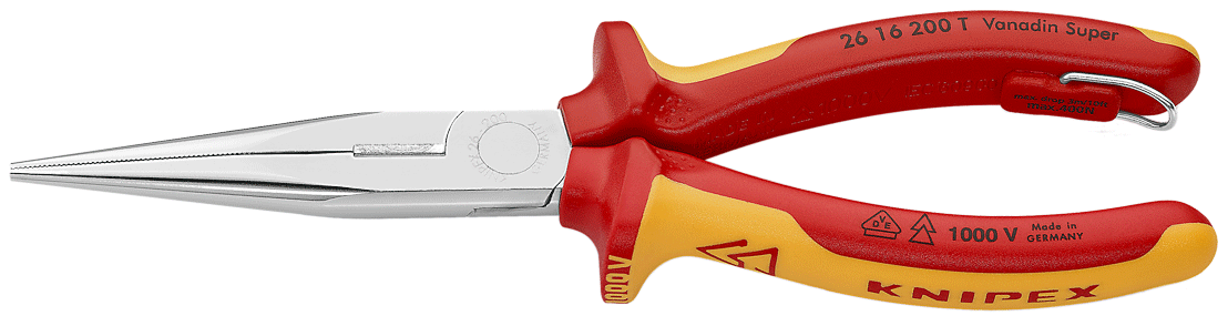 Knipex - Pince à bec demi-rond - coupante de côté - 1000 V - Tethered - n°3 - Bugnard.ch