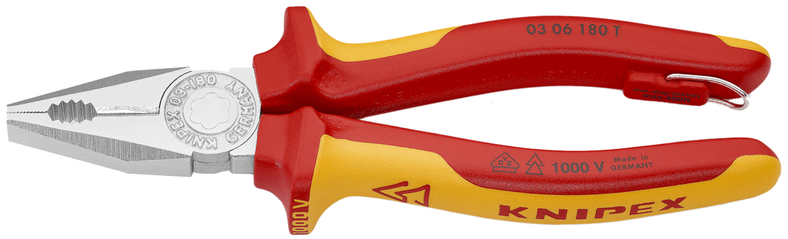 Knipex - 03 06 T - Pince universelle - 1000 V - Tethered - n°1 - 03 06 T - EAN 4003773081395 - Bugnard.ch