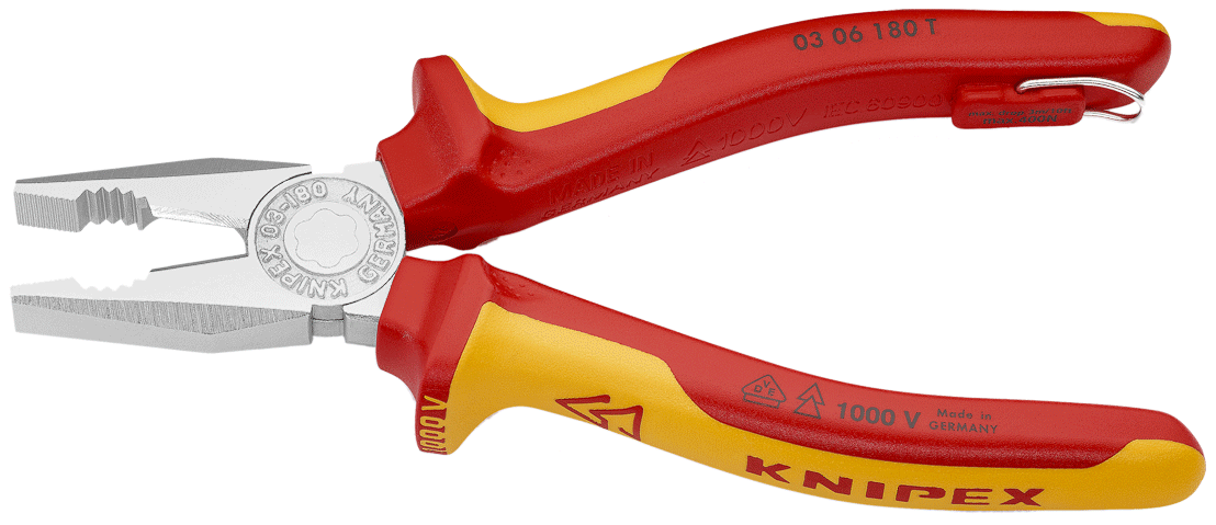 Knipex - 03 06 T - Pince universelle - 1000 V - Tethered - n°2 - 03 06 T - EAN 4003773081395 - Bugnard.ch