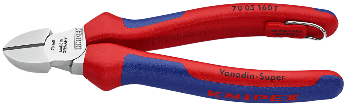 Knipex - 70 05 T - Pince coupante de côté - forme suédoise - Tethered - n°1 - 70 05 T - Bugnard.ch
