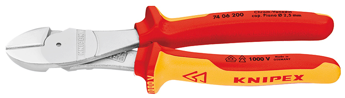 Knipex - Pince coupante de côté à forte démultiplication - 1000 V - n°1 - 74 06 - Bugnard.ch