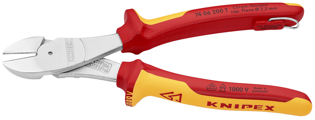 Knipex - 74 06 T - Pince coupante de côté à forte démultiplication - 1000 V - Tethered - n°2 - 74 06 T - EAN 4003773081494 - Bugnard.ch