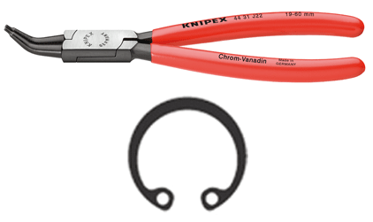 Knipex - 44 31 - Pince pour circlips intérieurs - bec coudé 45°