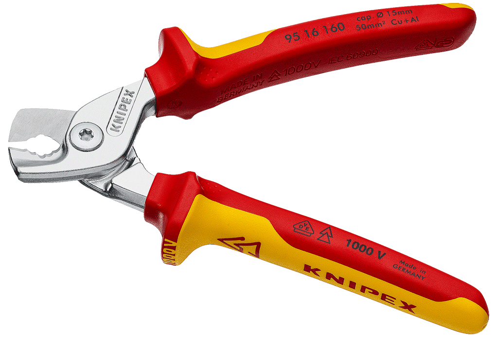 Knipex - 95 16 - Coupe-câble électrique - "StepCut" - 50 mm² - isolé 1000 V - n°2 - 95 16 - EAN 4003773085966 - Bugnard.ch