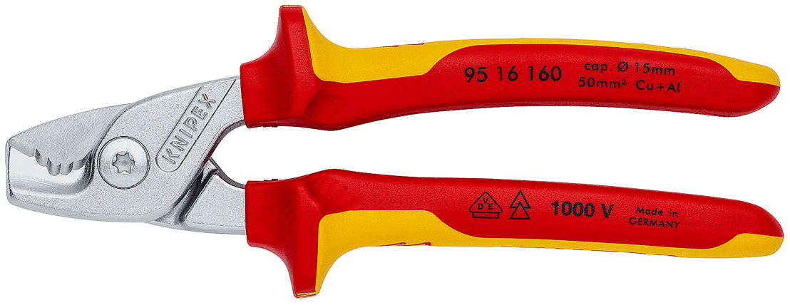 Knipex - 95 16 - Coupe-câble électrique - "StepCut" - 50 mm² - isolé 1000 V - n°3 - 95 16 - EAN 4003773085966 - Bugnard.ch