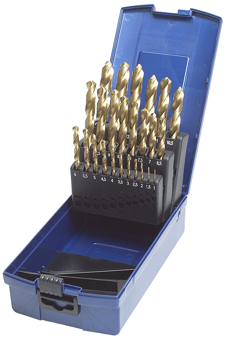 Jeu de mèches hélicoïdales - ASR-TiN - 1.0-13 mm - n°1 - EAN 4040389059363 - Bugnard.ch