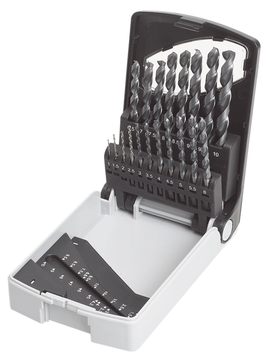 Tivoly - Jeu de mèches hélicoïdales pour acier inox - 1.0-10 mm - n°1 - EAN 3221912016317 - Bugnard.ch
