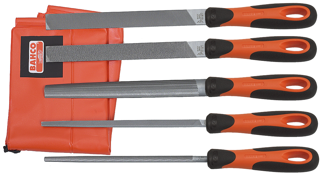 Bahco - 1-478 - Assortiment de 5 limes - bâtarde et mi-douce - n°1 - 1-478 - Bugnard.ch