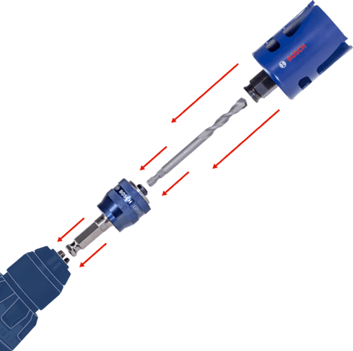 Bosch - Power Change - Adaptateur "Power Change" - SDS-plus - avec mèche de centrage - n°3 - Power Change - EAN 3165140950220 - Bugnard.ch