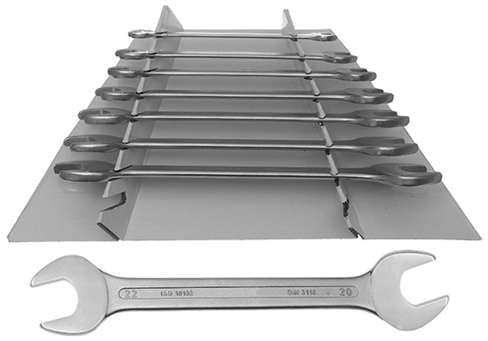 Ironside - Jeu de clés à fourche - chromées - 8 pièces - n°1 - EAN 3394661101105 - Bugnard.ch