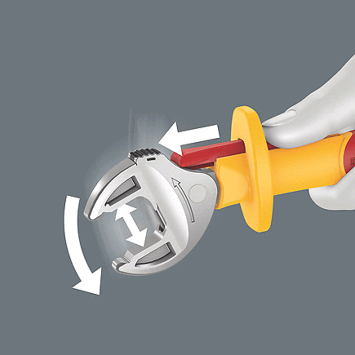 Wera - Clé à fourche auto-ajustable - fonction cliquet - isolée 1000 V - n°2 - Bugnard.ch