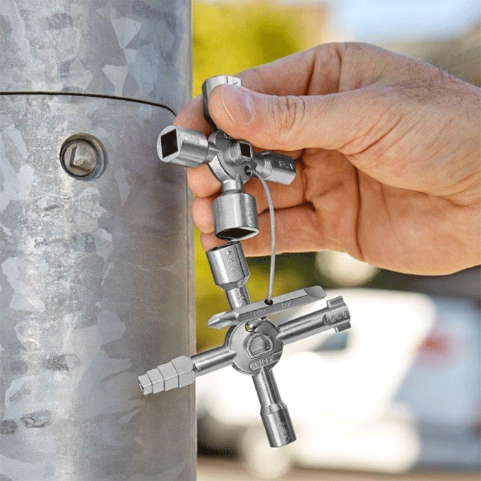 Knipex - 00 11 - Clé pour armoire de manoeuvre - n°4 - 00 11 - EAN 4003773074670 - Bugnard.ch