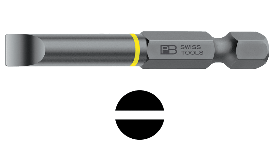 PB Swiss Tools - PB E6 100 - Embout - vis à fente - 50 mm - n°1 - PB E6 100 - Bugnard.ch