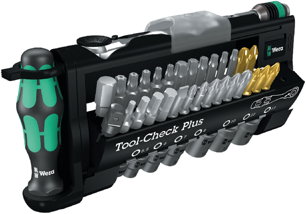 Wera - Tool-Check-Plus - Jeu de bits et clés à douille, cliquet et poignée - n°1 - Tool-Check-Plus - EAN 4013288173003 - Bugnard.ch