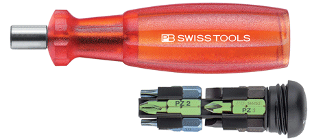 PB Swiss Tools - PB 6460 BU - Porte-embouts - avec embouts
