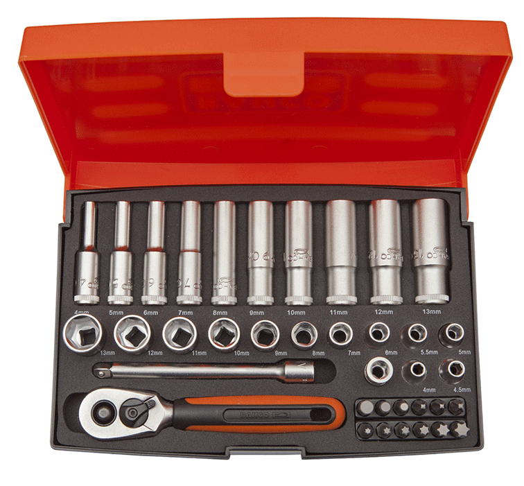 Bahco - Jeu de clés à douille à 6-pans 1/4" - n°1 - EAN 7314150256570 - Bugnard.ch