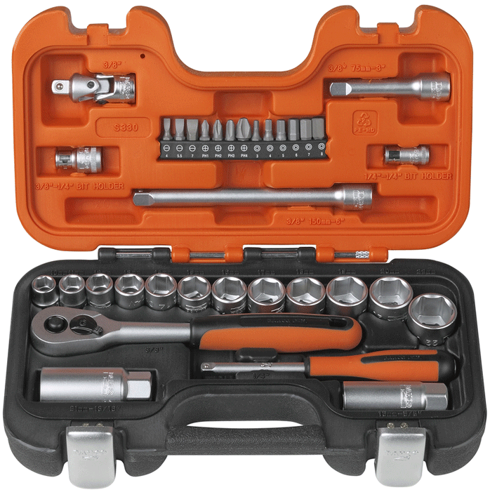 Bahco - Jeu de clés à douille à 6-pans 1/4"+3/8" - n°1 - EAN 7314150104024 - Bugnard.ch
