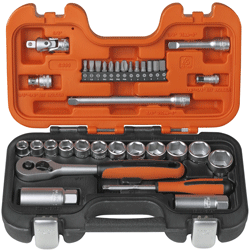 Bahco - Jeu de clés à douille à 6-pans 1/4"+3/8"