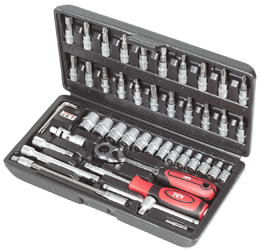 JET - X-546D - Jeu de clés à douille à 6 pans 1/4"