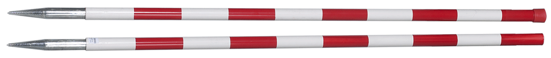 Jalon de télémétrie - pointe en pointe - rouge et blanc - n°1 - EAN 7610929025355 - Bugnard.ch