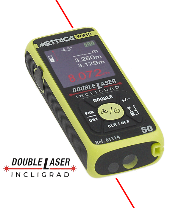 Metrica - FLASH 50 INCLIGRAD - Télémètre à double laser - FLASH 50 INCLIGRAD - n°1 - FLASH 50 INCLIGRAD - EAN 8001066611140 - Bugnard.ch