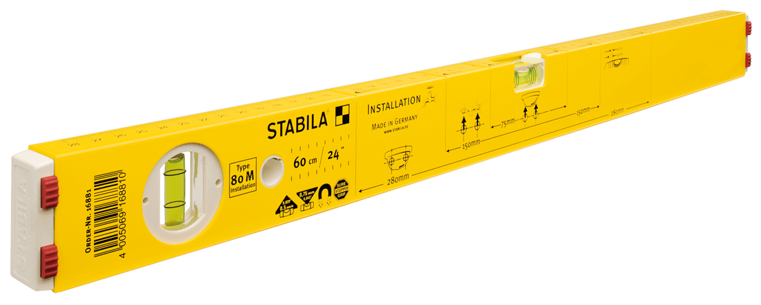 Stabila - 80 M Installation - Niveau à bulle - avec graduation pour entraxes - n°1 - 80 M Installation - Bugnard.ch