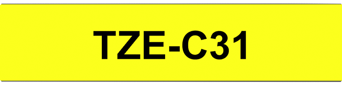 Brother - P-Touch TZe Tape - Cassette de ruban à étiqueter - noir sur jaune fluo - n°2 - P-Touch TZe Tape - EAN 4977766691659 - Bugnard.ch