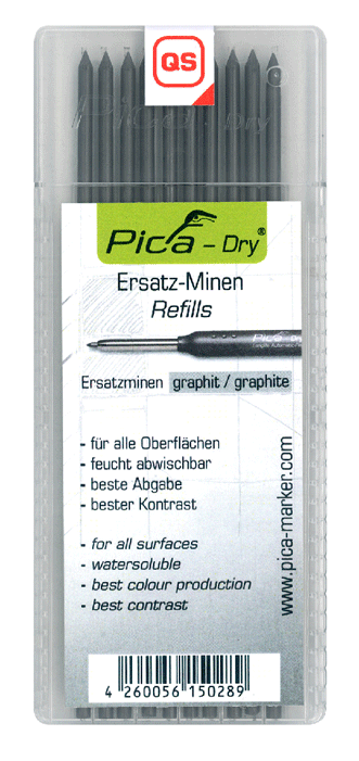 Pica - Pica Dry - Mines de rechange - graphite - n°1 - Pica Dry - EAN 4260056150289 - Bugnard.ch