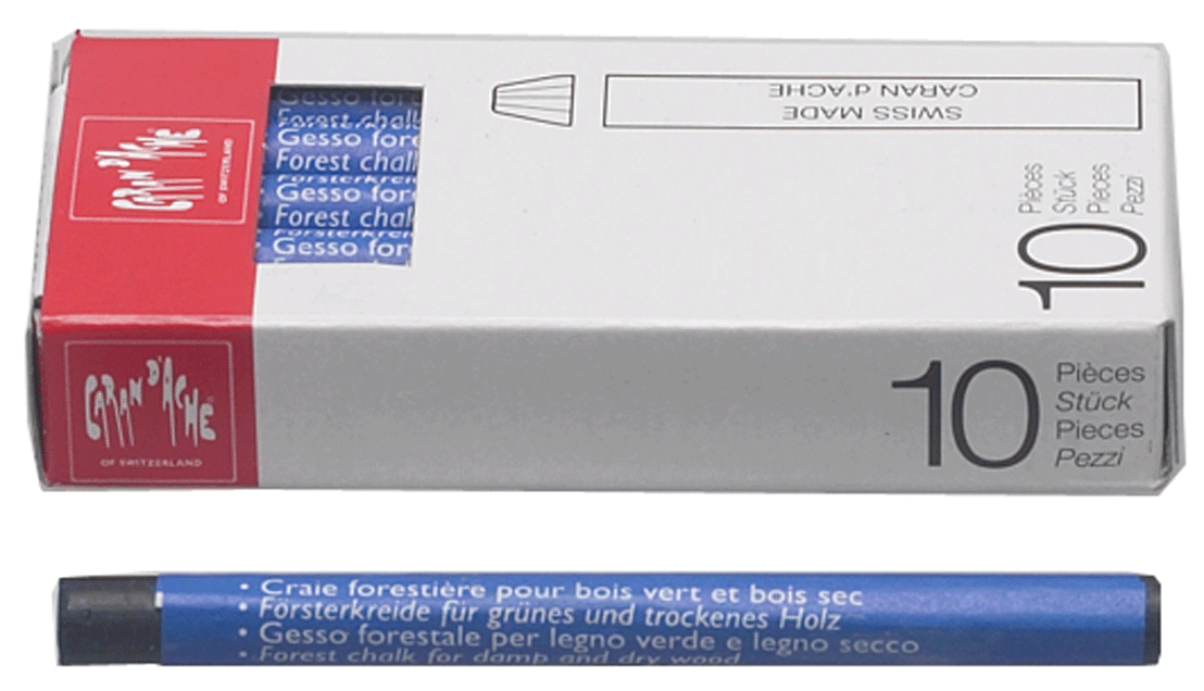 Caran D'Ache - Craies pour bois, rondes bleues - n°1 - EAN 7610186270482 - Bugnard.ch