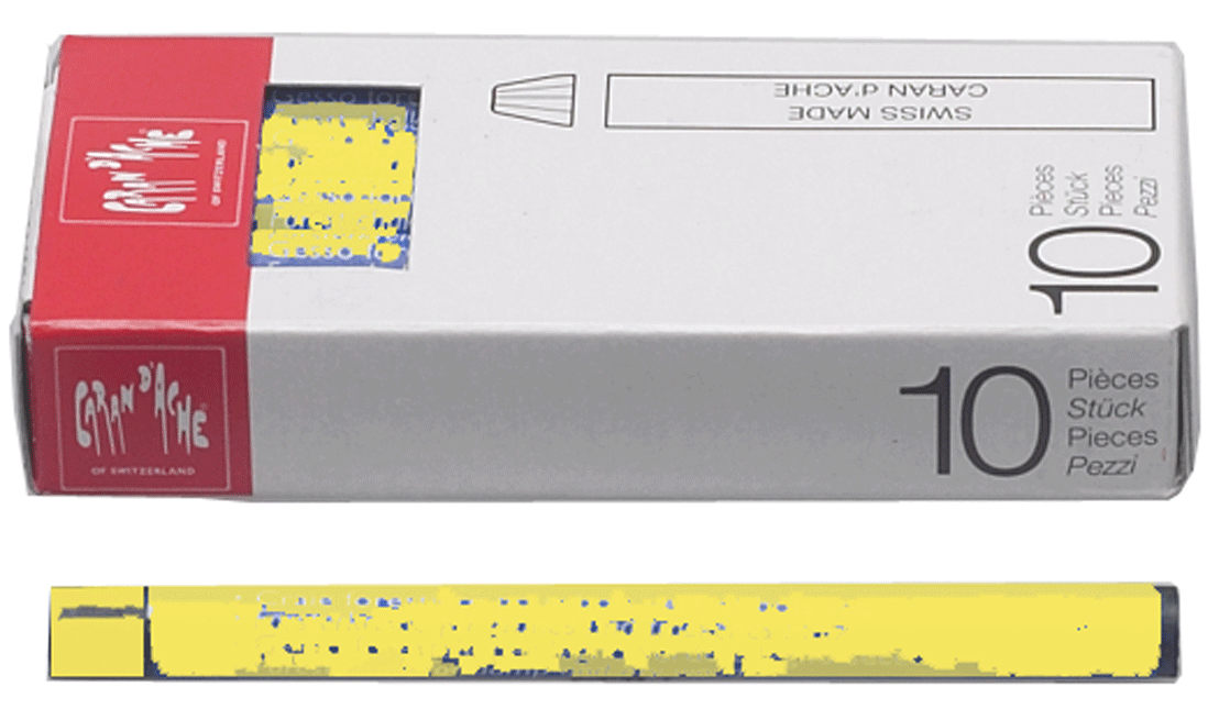 Caran D'Ache - Craies pour bois, rondes jaunes - n°1 - EAN 7610186270536 - Bugnard.ch