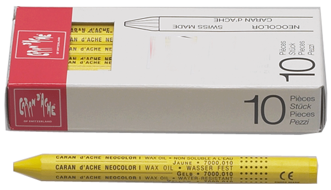 Caran D'Ache - Craies pour sols/murs - rondes jaunes - n°1 - Neocolor 1 - EAN 7610186270055 - Bugnard.ch