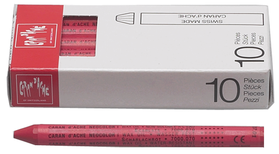 Caran D'Ache - Craies pour sols/murs, rondes rouges - n°1 - EAN 7610186270130 - Bugnard.ch