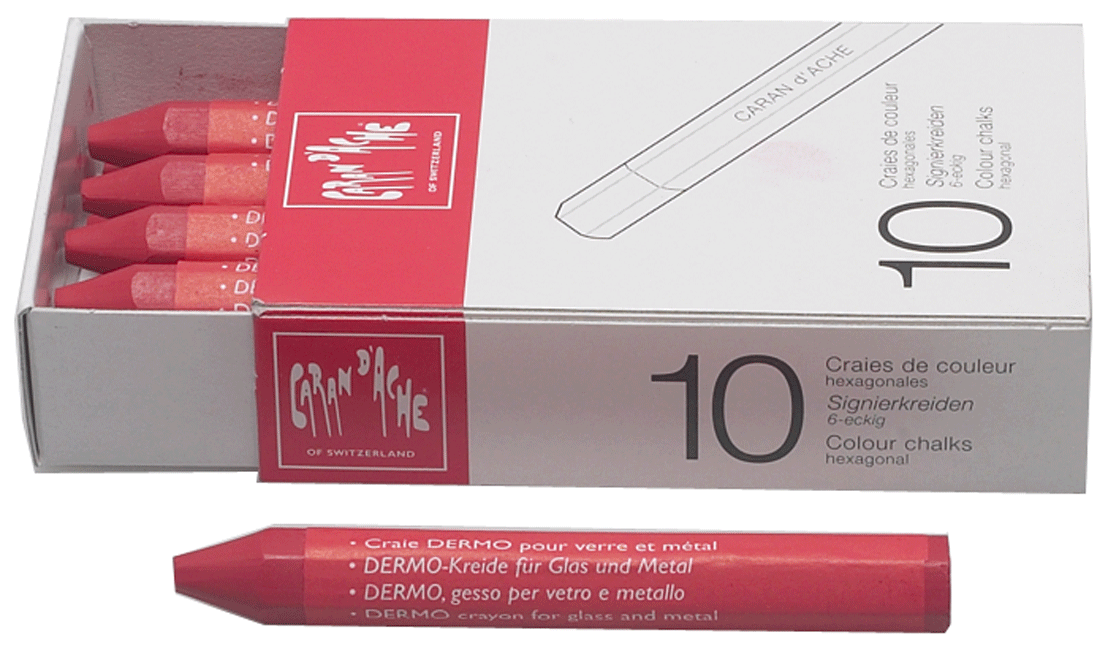 Caran D'Ache - Craies pour sols/murs, hexag. rouges - n°1 - EAN 7610186270567 - Bugnard.ch