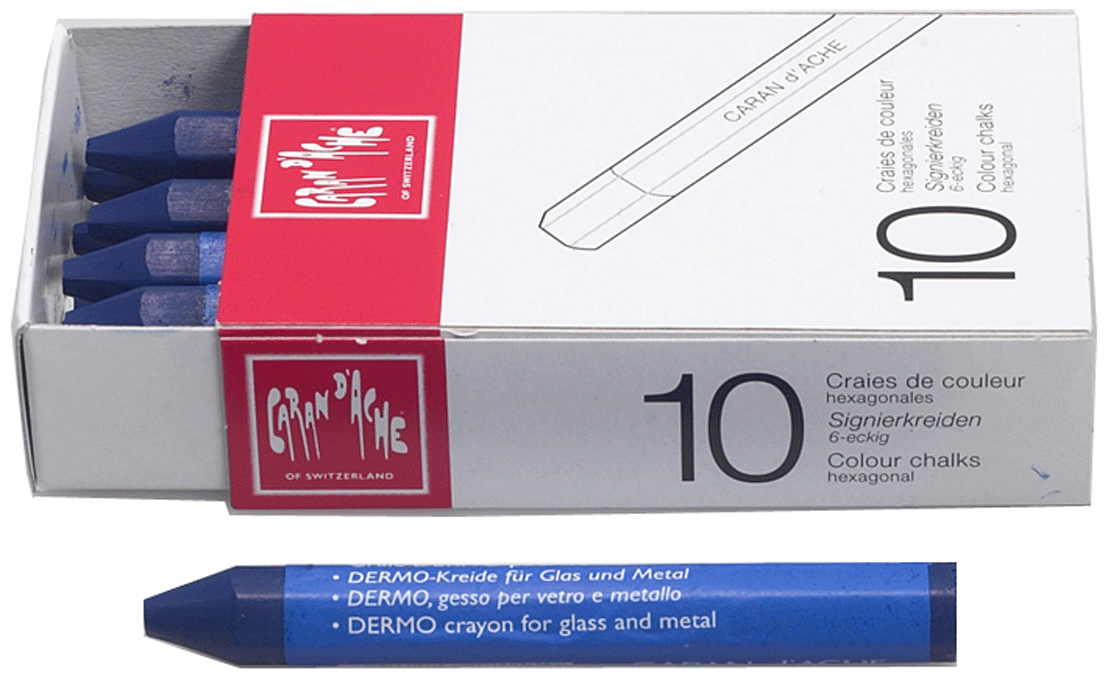 Caran D'Ache - Craies pour sols/murs, hexag. bleues - n°1 - EAN 7610186270550 - Bugnard.ch