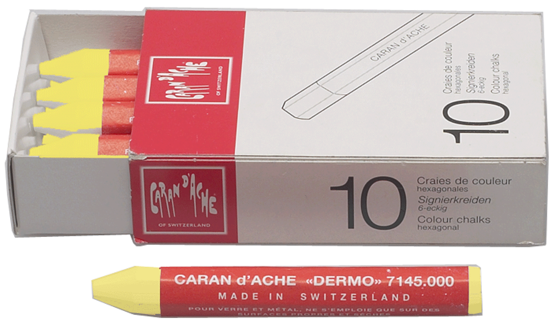 Caran D'Ache - Craies pour sols/murs, hexag. jaunes - n°1 - EAN 7610186270574 - Bugnard.ch