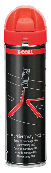 E-Coll - Peinture de marquage pour sol - rouge fluo - n°1 - EAN 4317784565431 - Bugnard.ch